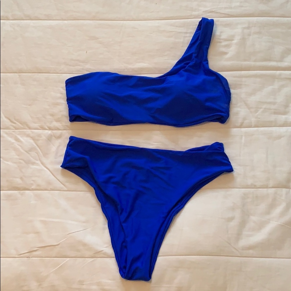 NWOT {Shein} royal blue one shoulder bikini